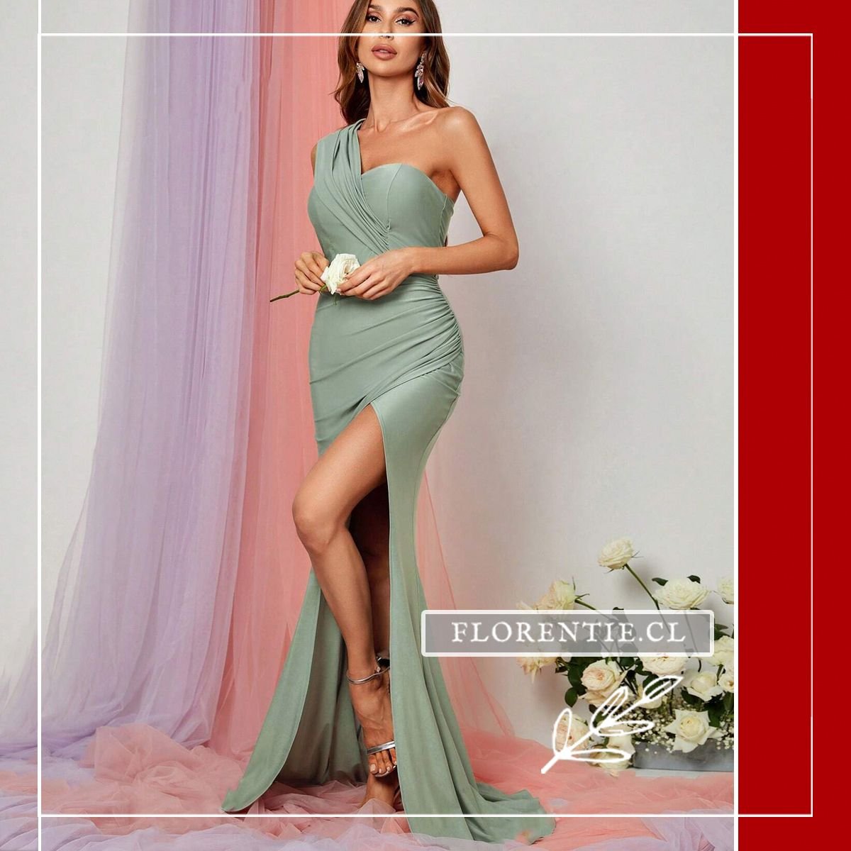 Vestido para graduacion drapeado