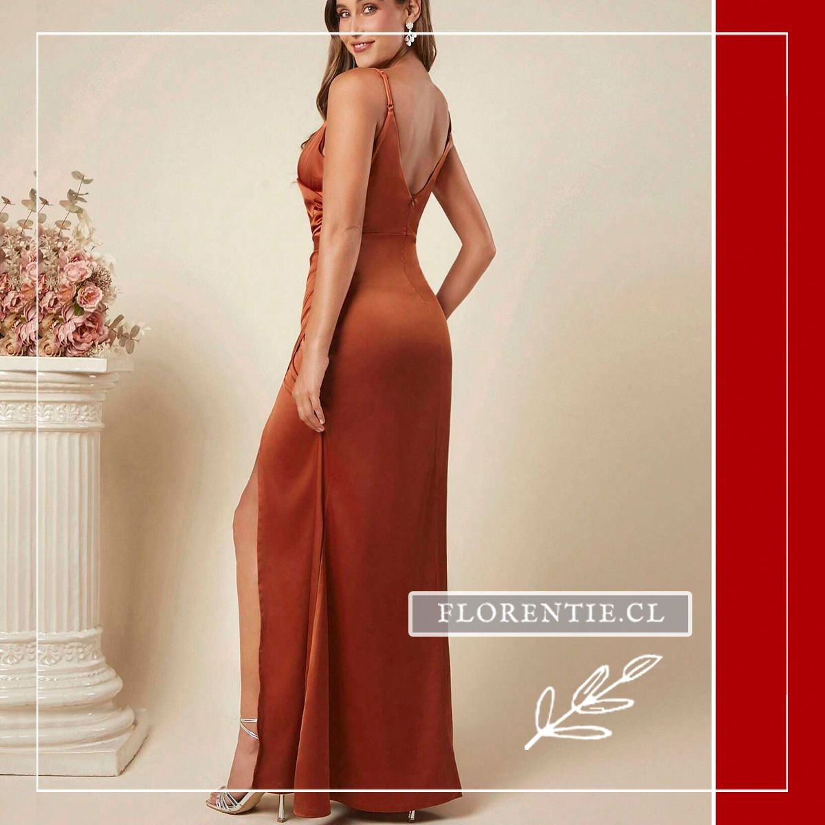 Vista posterior vestido graduacion invitada