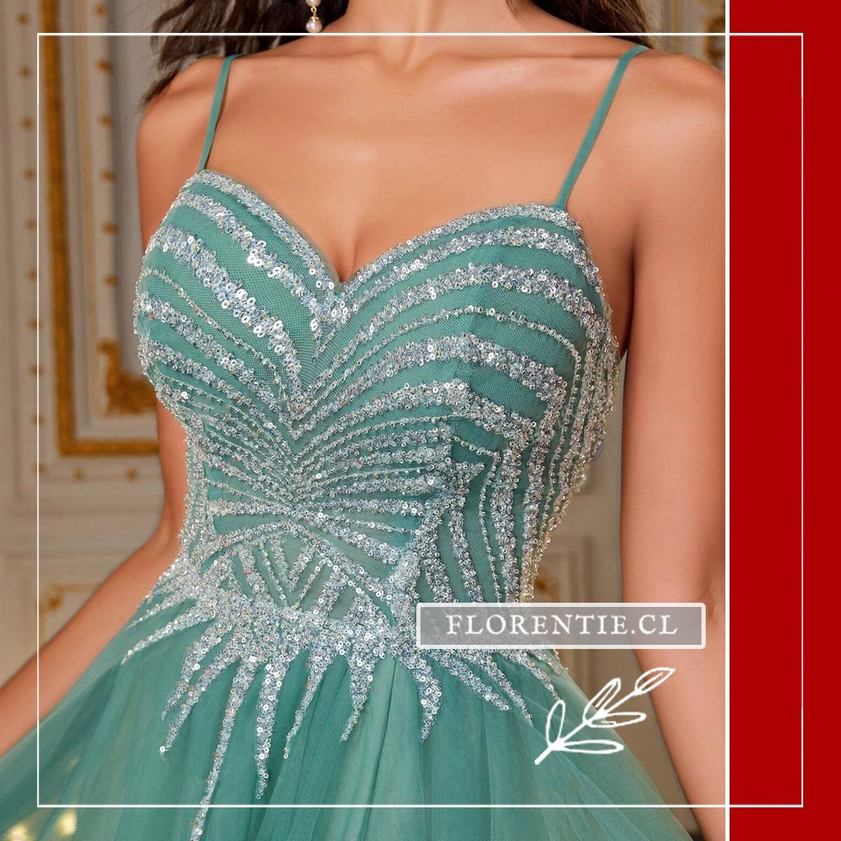 Detalle torso vestido graduación corte A