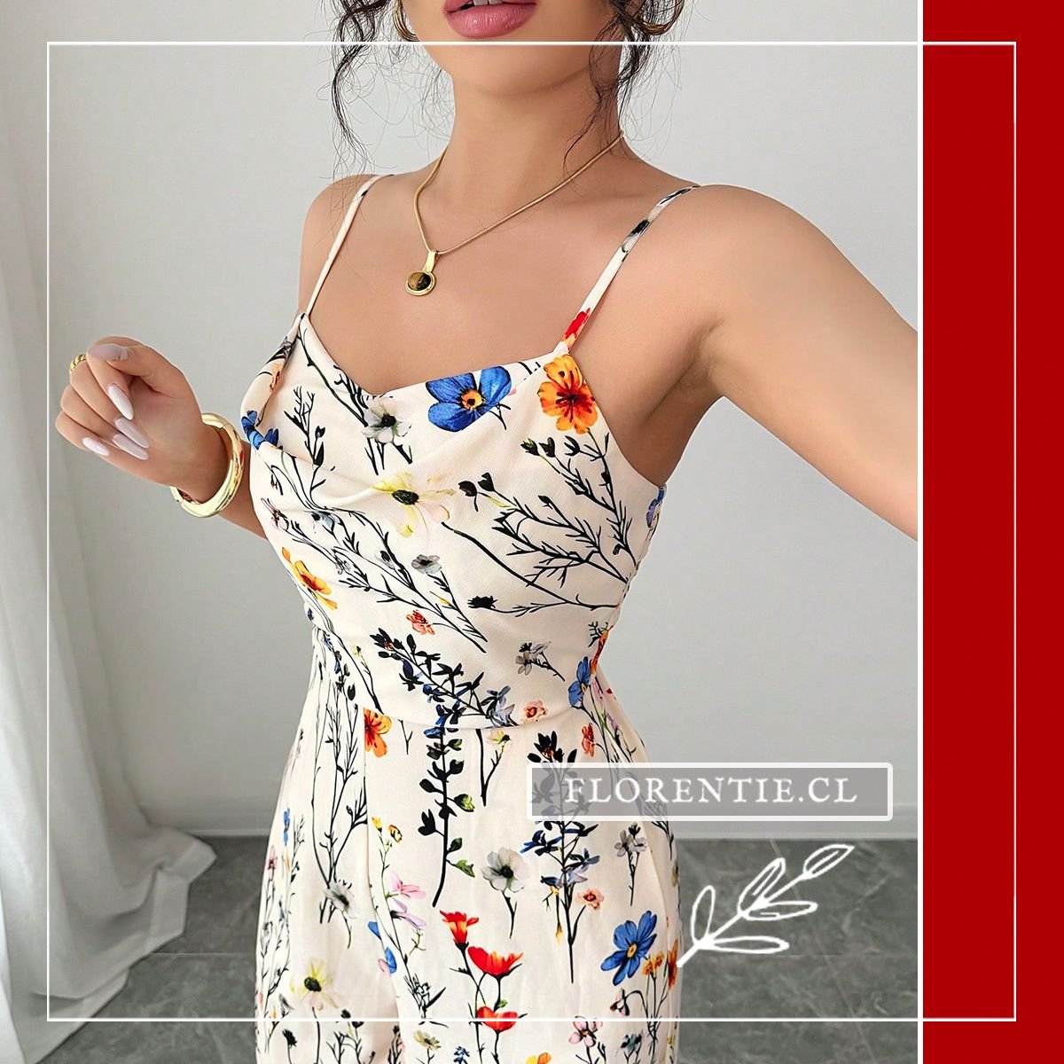 Detalle torso enterito con flores