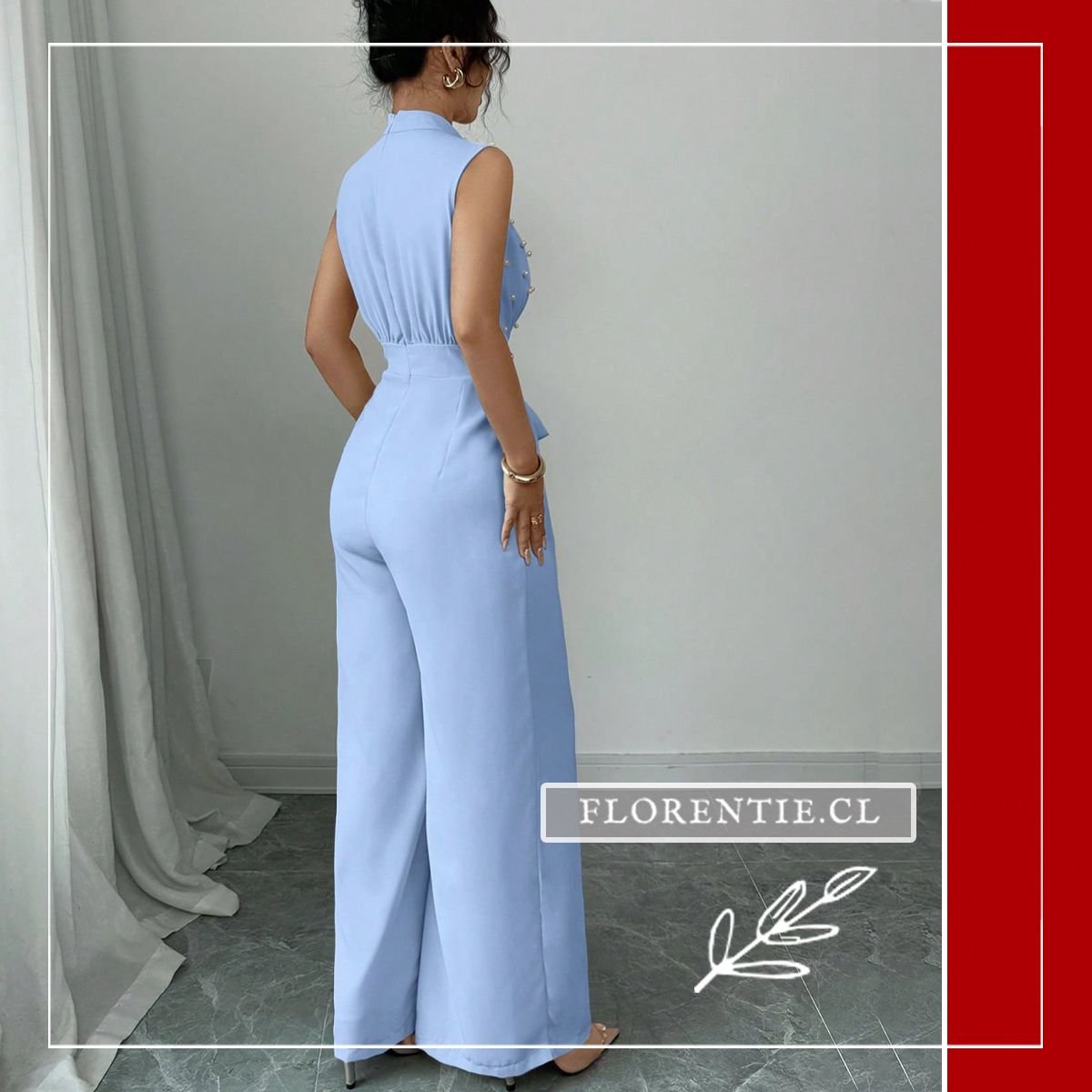 Espalda enterito celeste