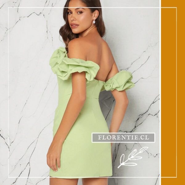 Espalda vestido corto verde menta