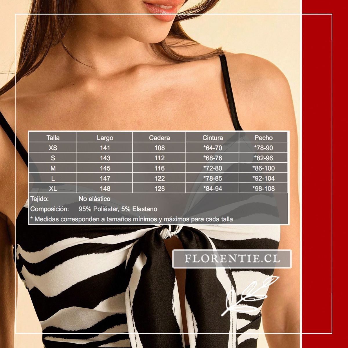 Medidas enterito animal print cebra