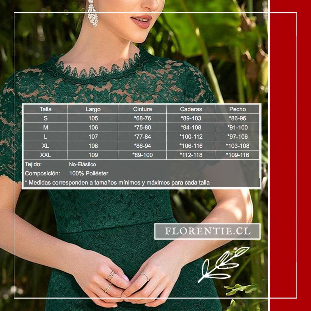 Medidas vestido fiesta encaje