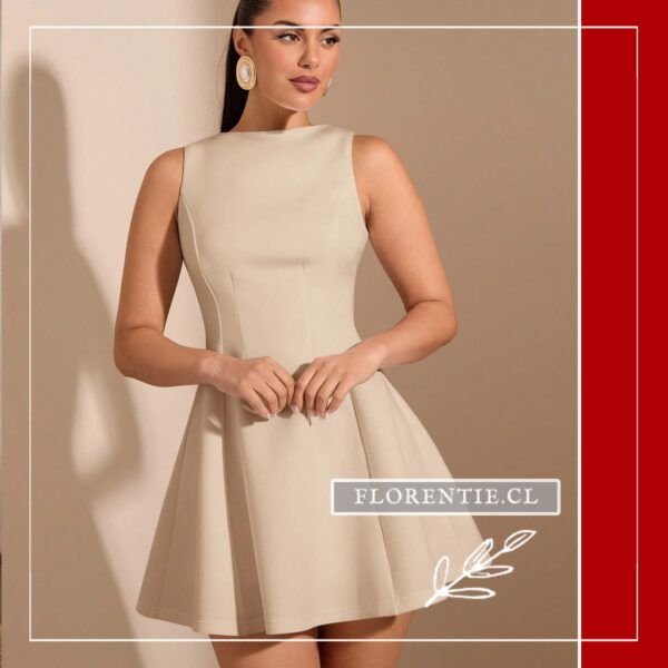 Vestido corto beige Cardinale
