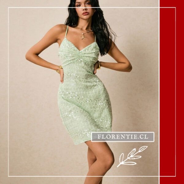 Vestido corto color verde claro