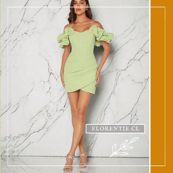 Vestido corto color verde menta