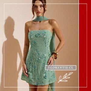 Vestido corto verde agua Lourdes