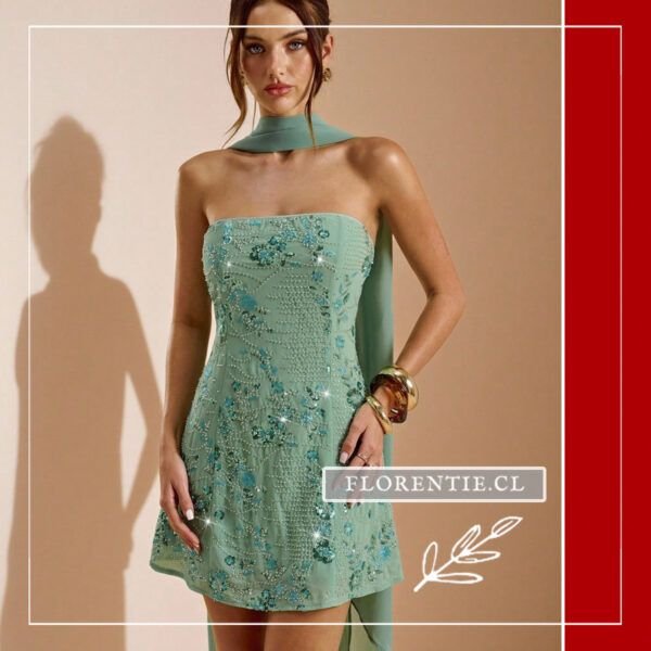 Vestido corto verde agua Lourdes