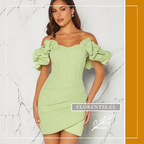 Vestido corto verde menta Berenice