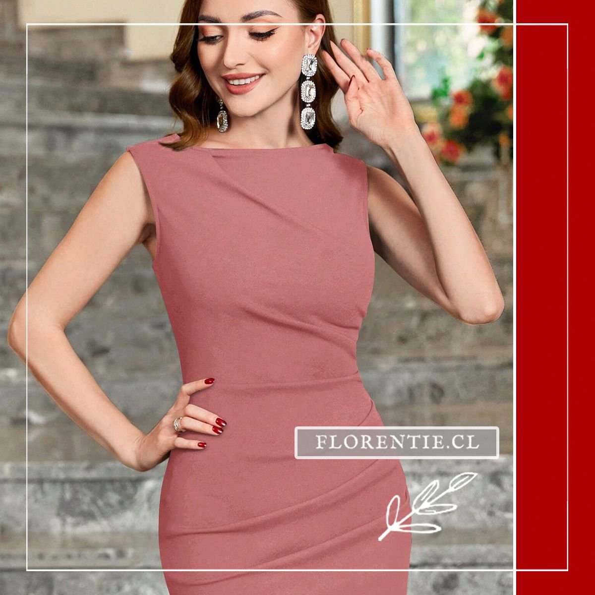 Detalle torso vestido fiesta sin mangas