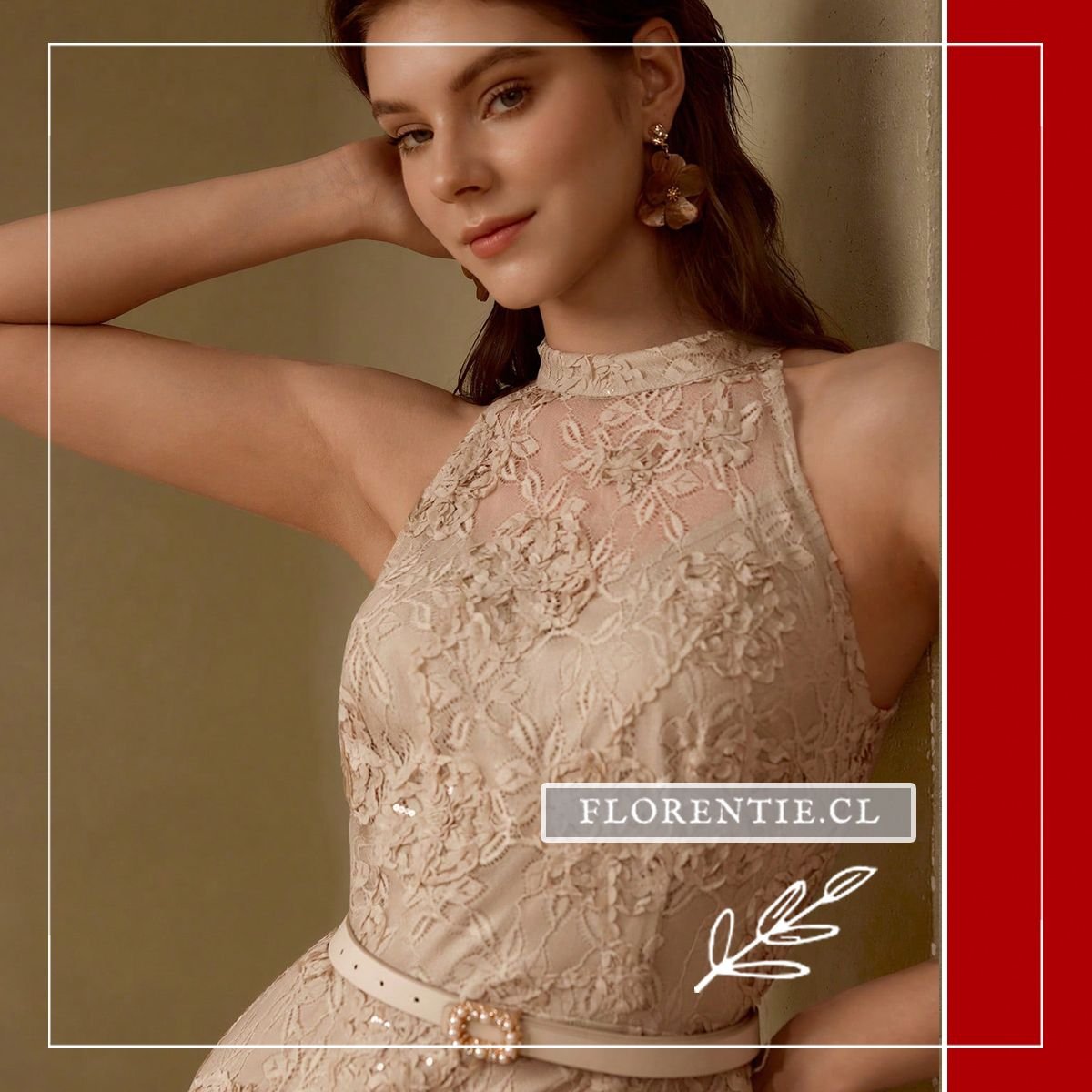 Detalle vestido fiesta formal mujer
