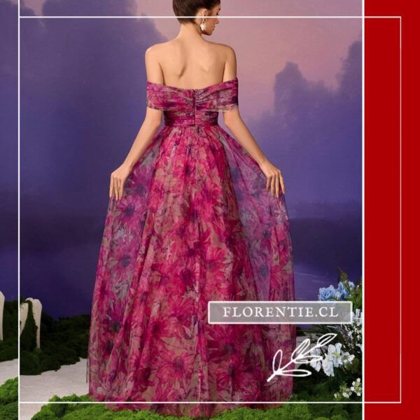 Espalda vestido estampado para fiesta de noche