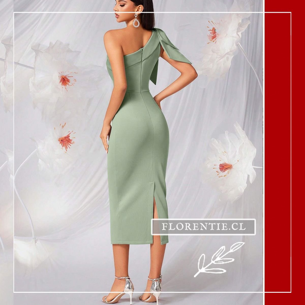 Espalda vestido fiesta asimetrico largo