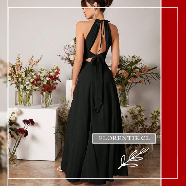Espalda vestido fiesta cuello alto