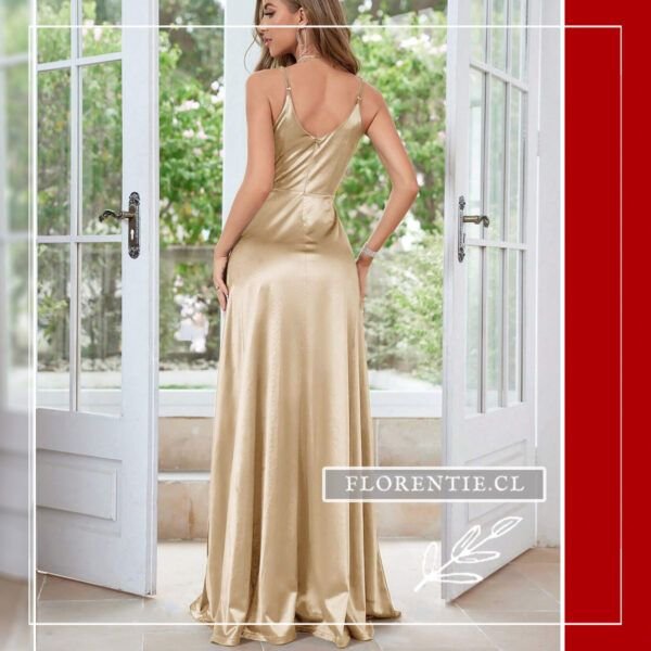 Espalda vestido fiesta dorado