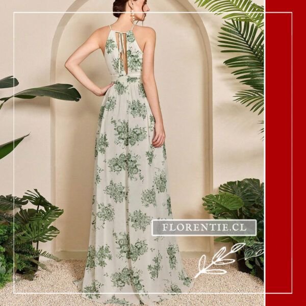 Espalda vestido fiesta estampado