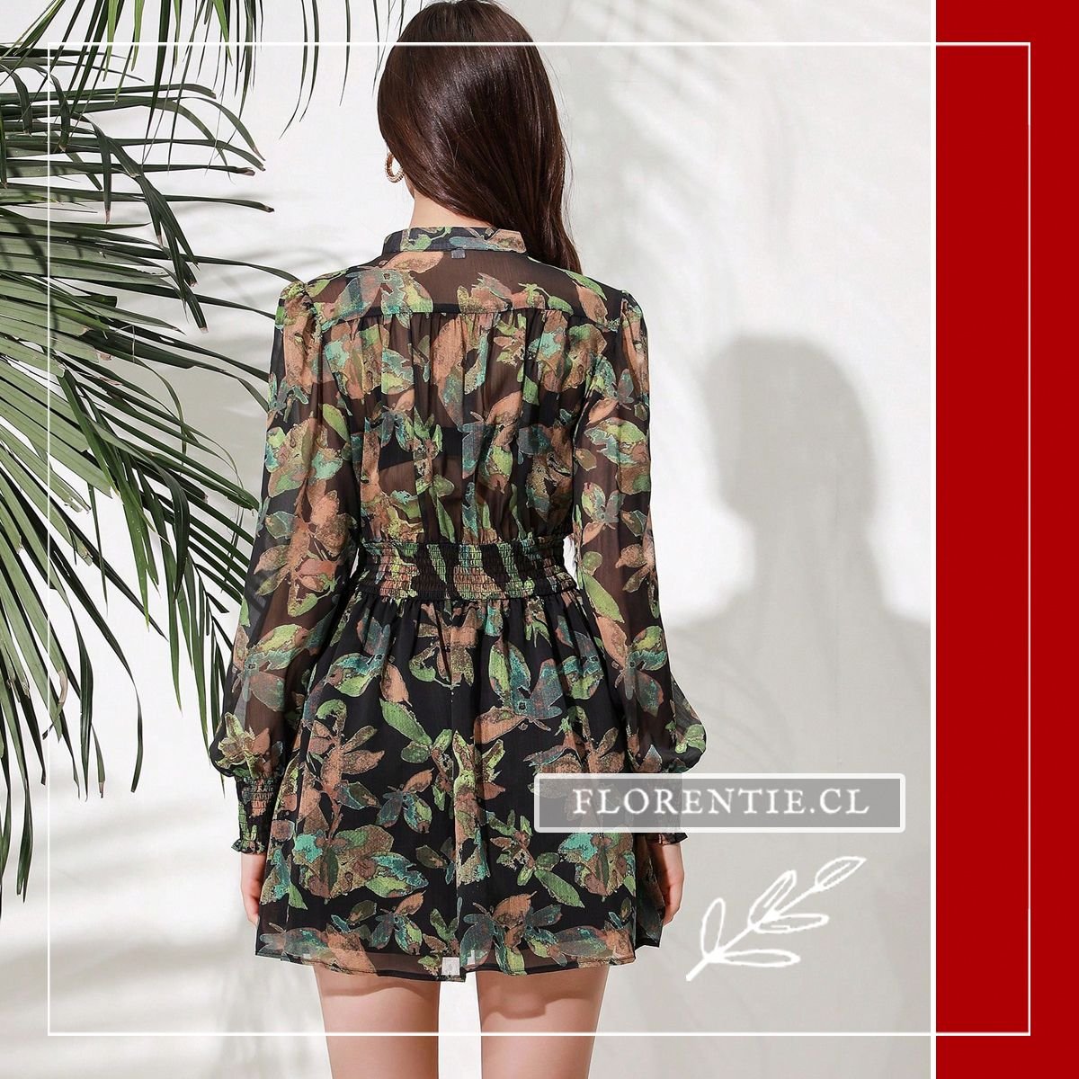 Espalda vestido fiesta estampado corto