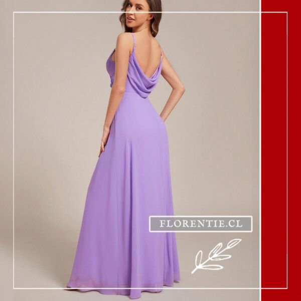 Espalda vestido fiesta lila