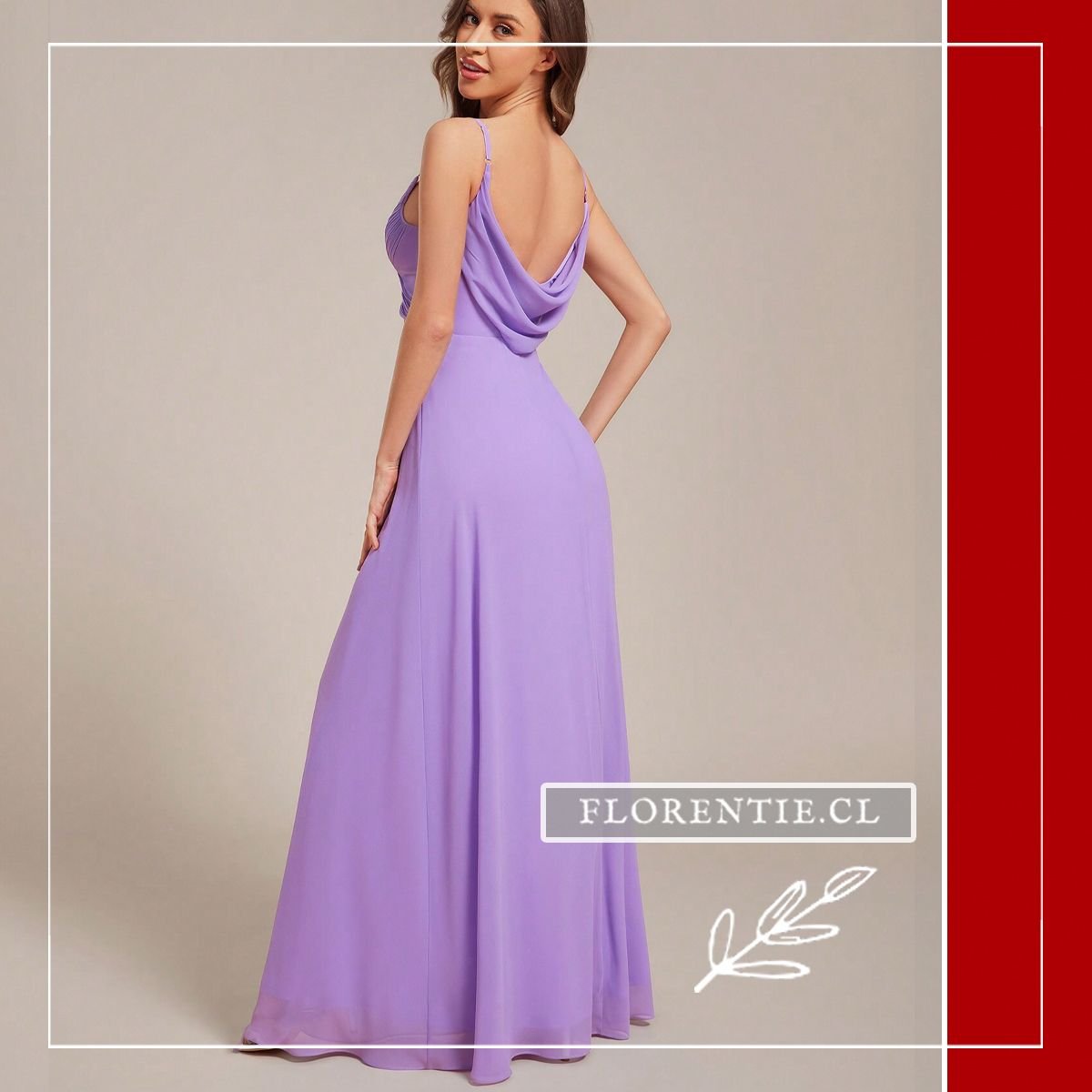 Espalda vestido fiesta lila