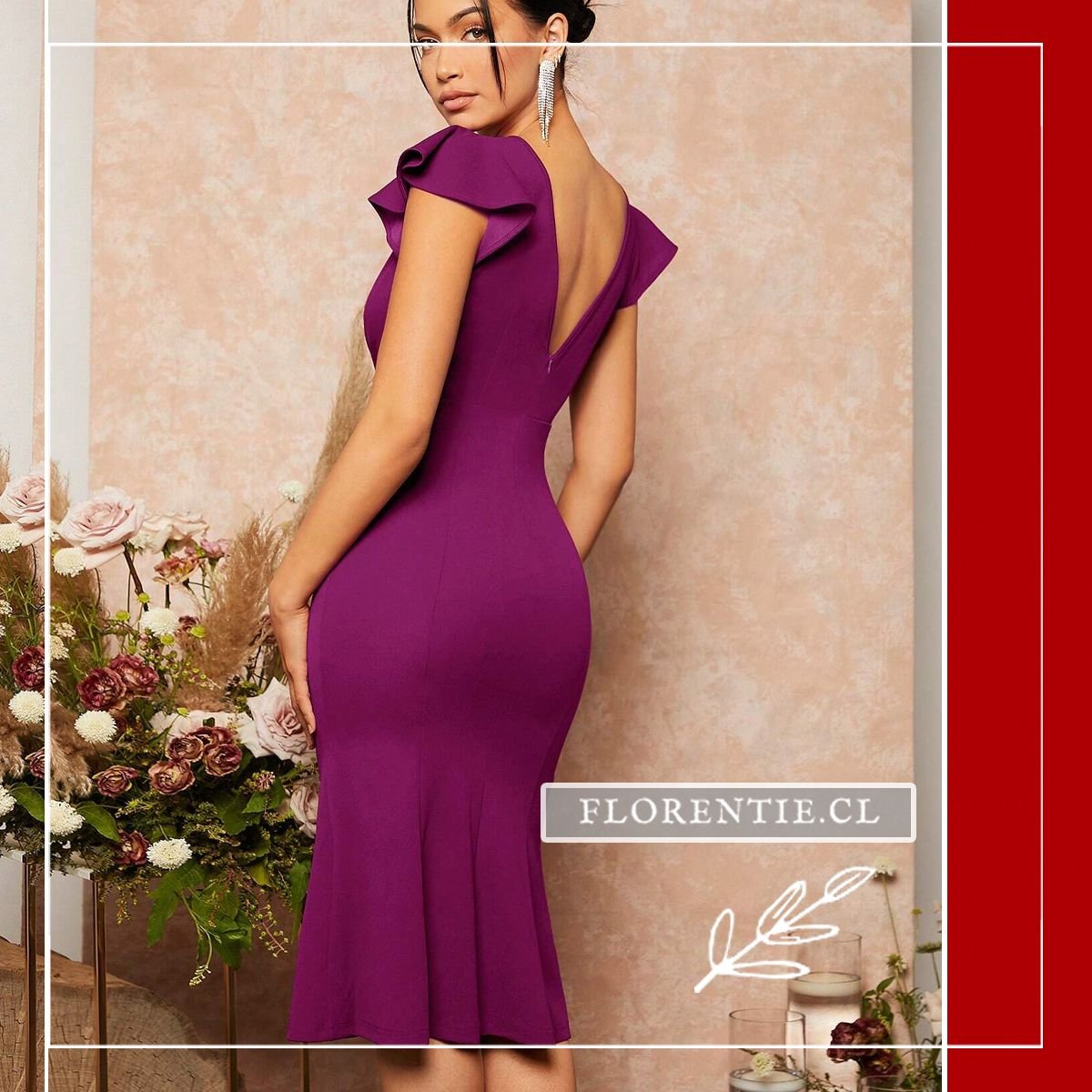 Espalda vestido fiesta morado