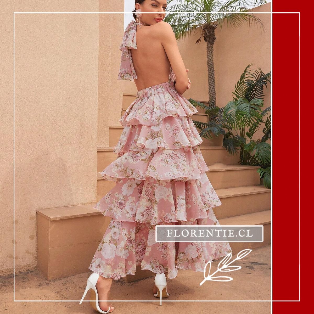 Espalda vestido fiesta volantes