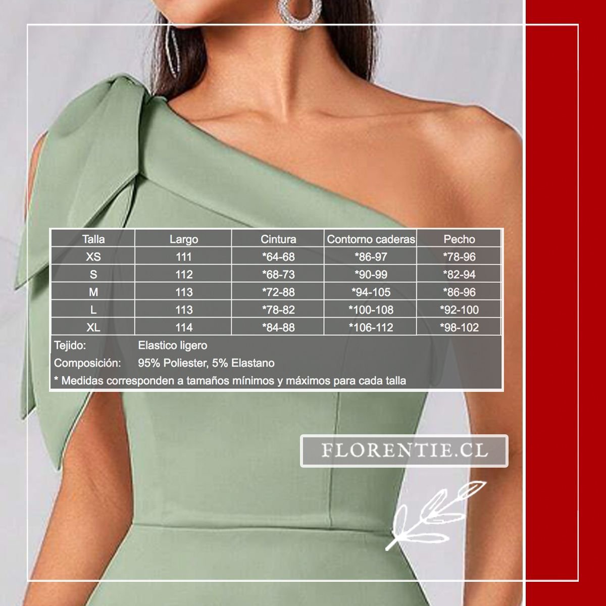 Medidas vestido fiesta asimetrico largo