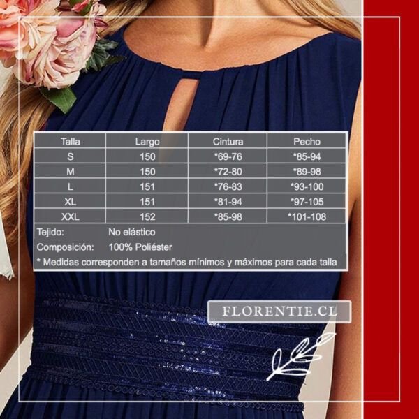 Medidas vestido fiesta evase