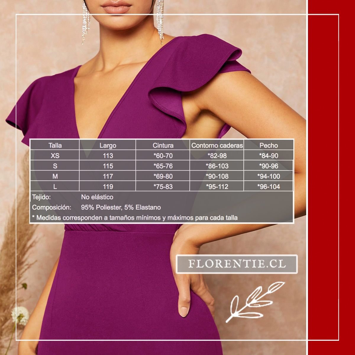 Medidas vestido fiesta morado