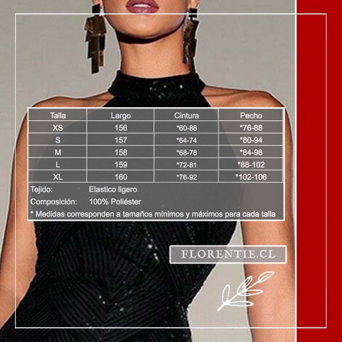 Medidas vestido fiesta noche