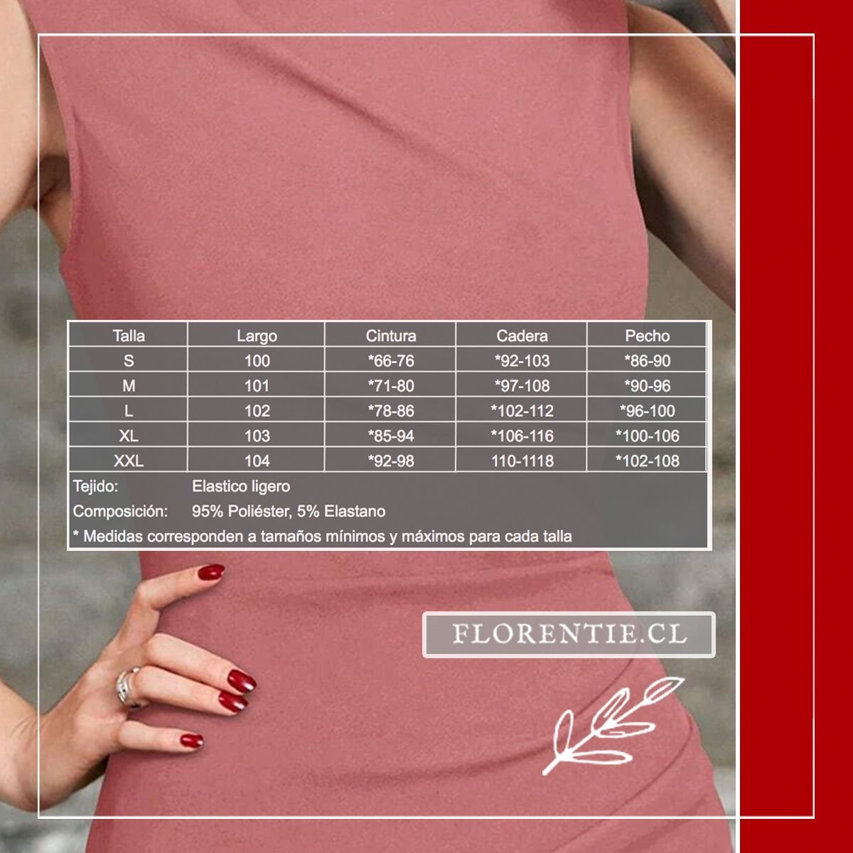 Medidas vestido fiesta sin mangas