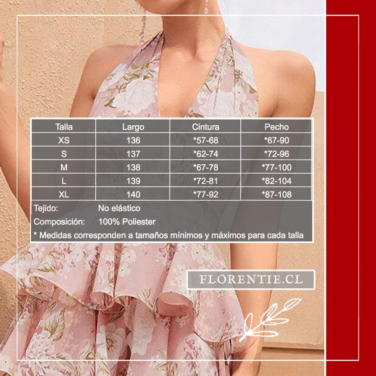 Medidas vestido fiesta volantes