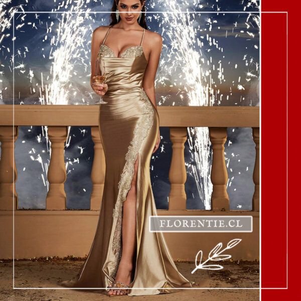 Vestido color dorado liso