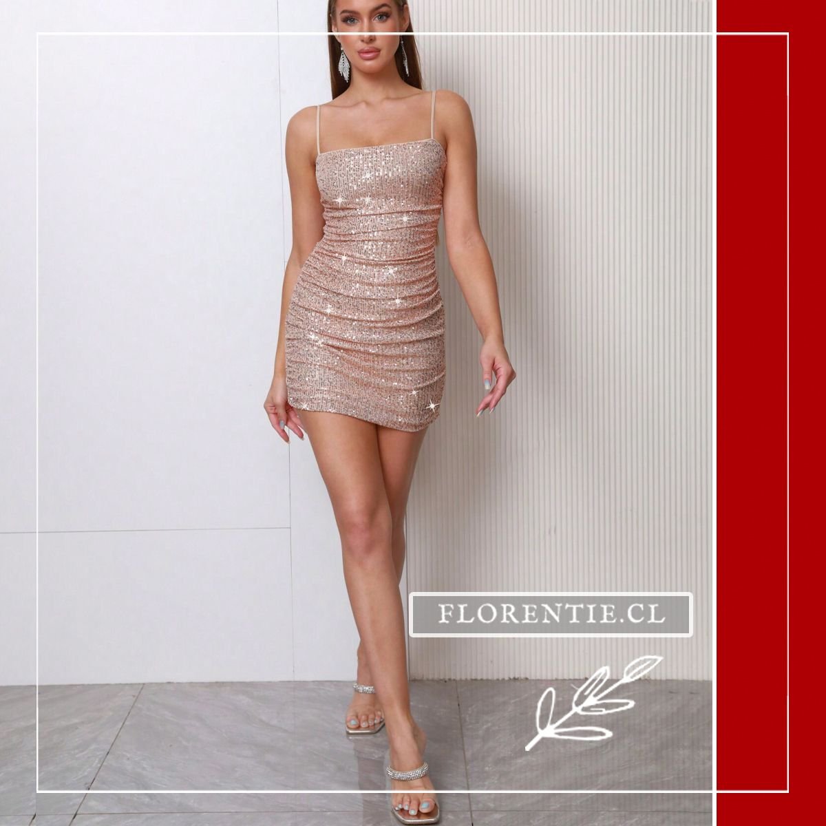 Vestido corto dorado ajustado