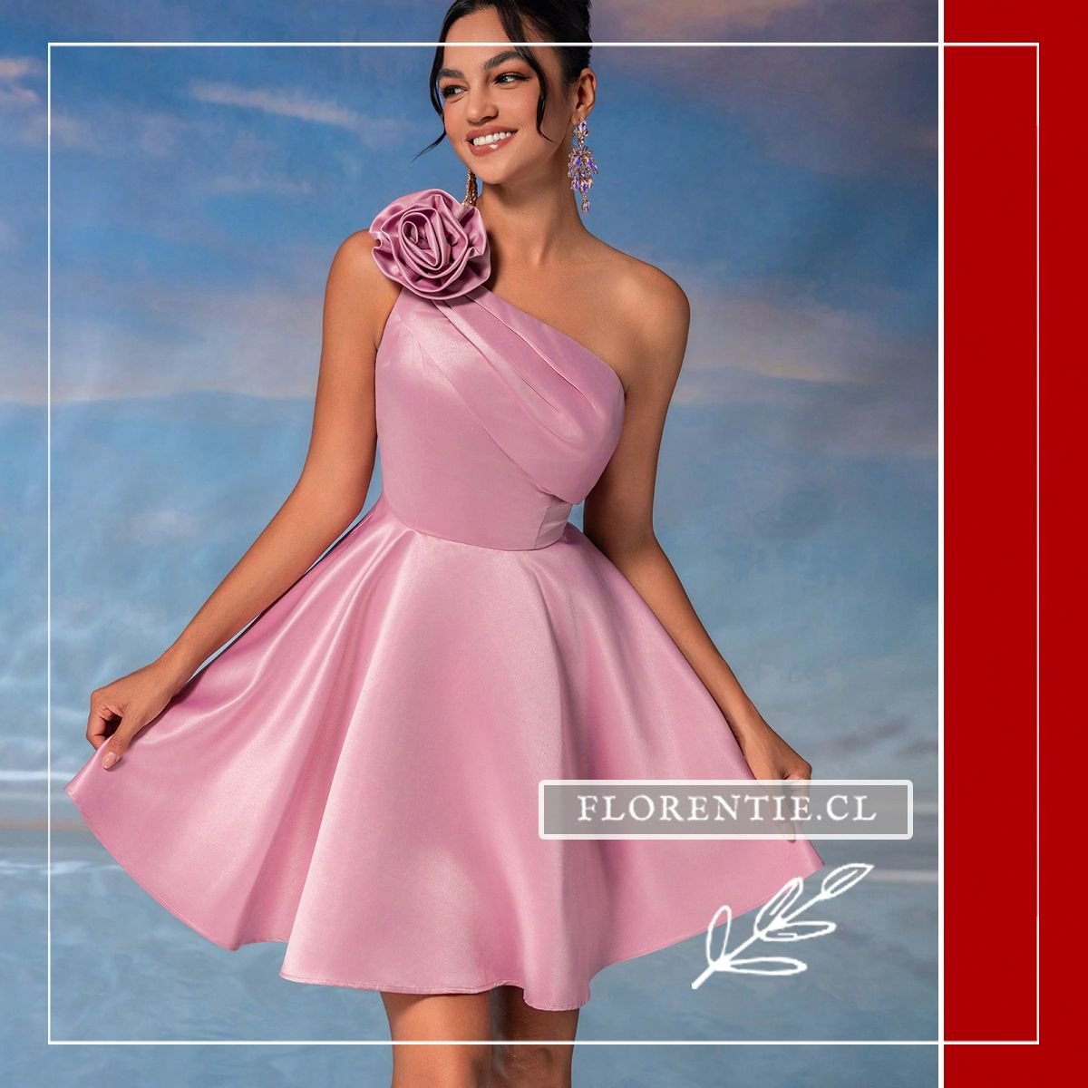 Vestido de 15 años rosado corto