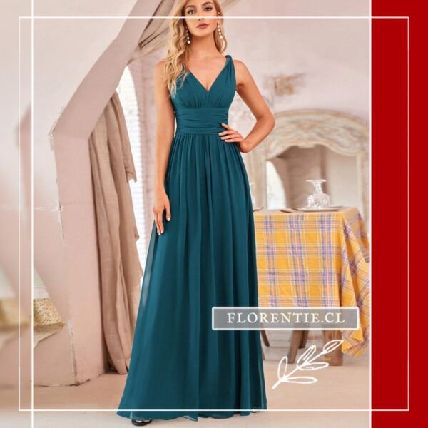 Vestido de fiesta cuello V