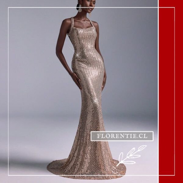Vestido dorado ajustado
