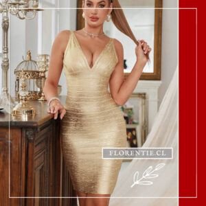 Vestido dorado brillante Simona