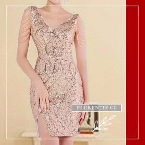 Vestido dorado corto Camila