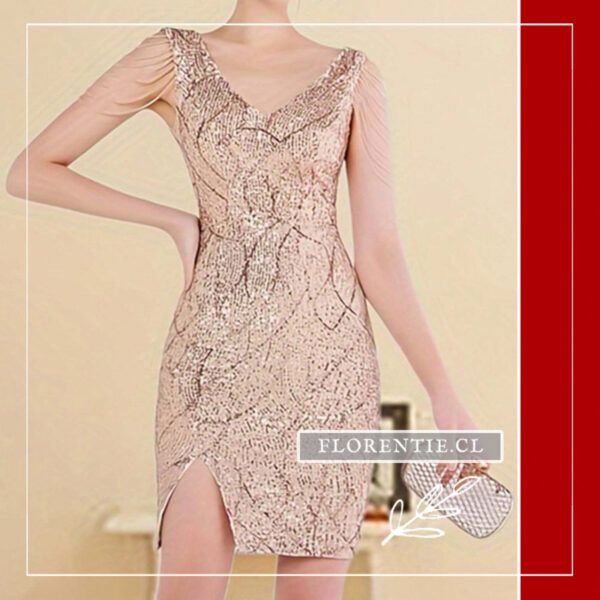 Vestido dorado corto de fiesta