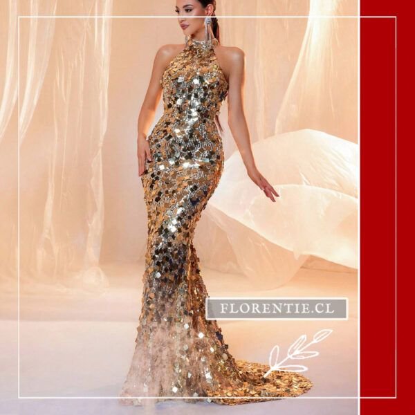 Vestido dorado largo
