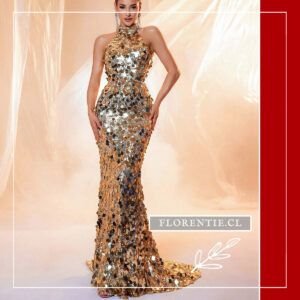 Vestido dorado largo Justine