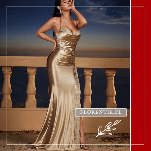 Vestido dorado liso