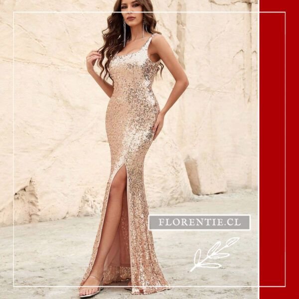 Vestido dorado para invitada boda