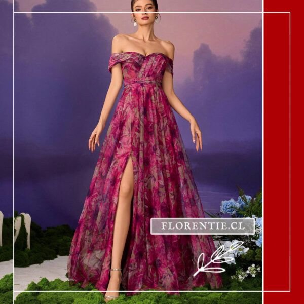 Vestido estampado fiesta de noche
