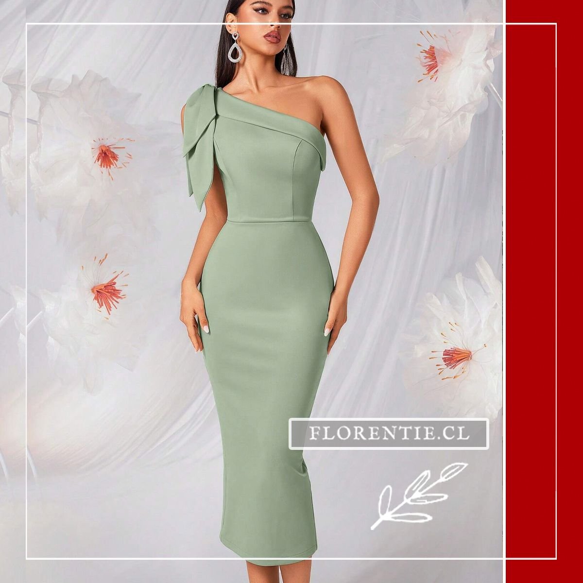 Vestido fiesta asimetrico largo Lucía