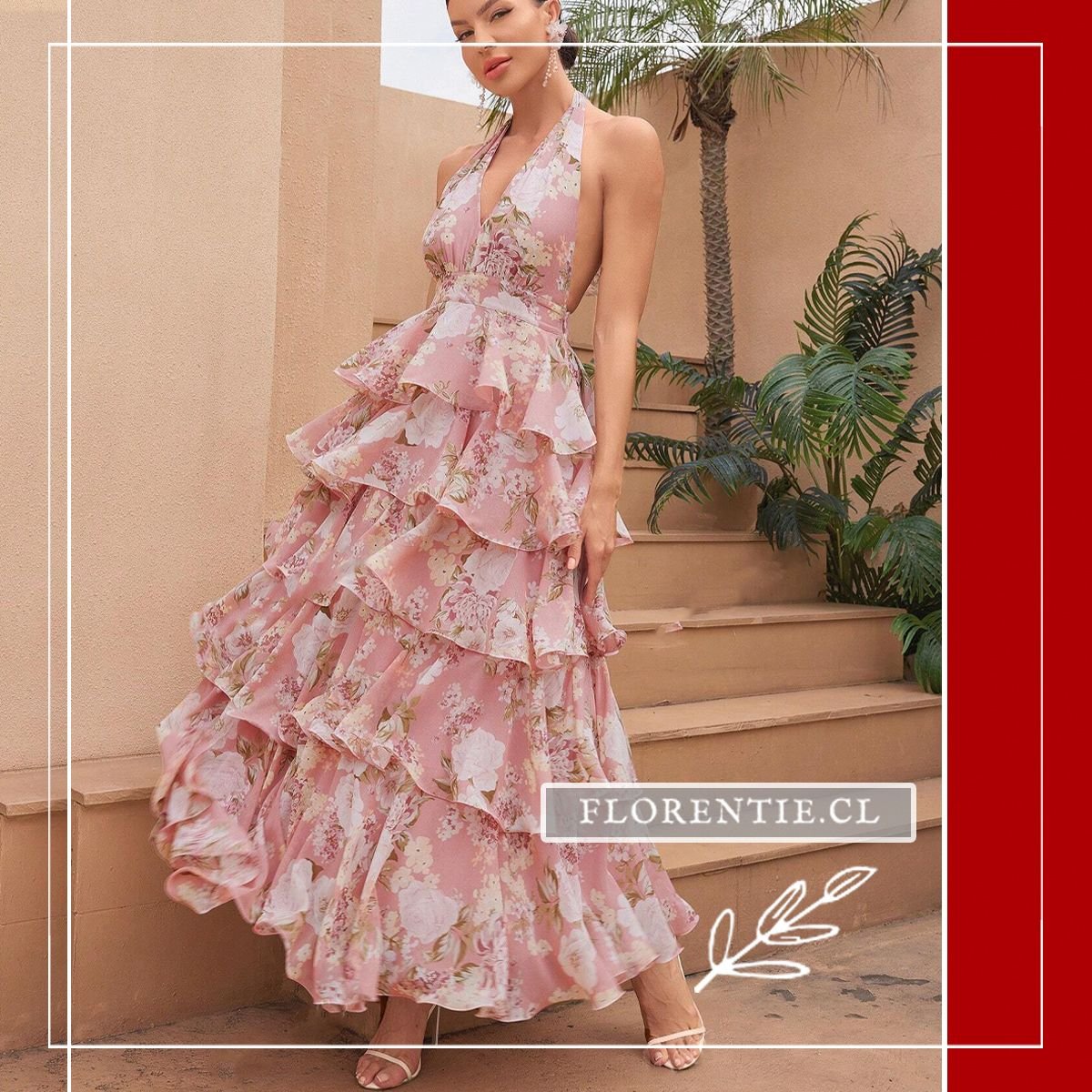 Vestido fiesta con volantes