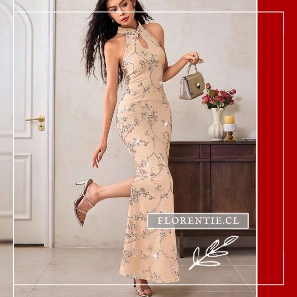 Vestido fiesta cuello mao gala