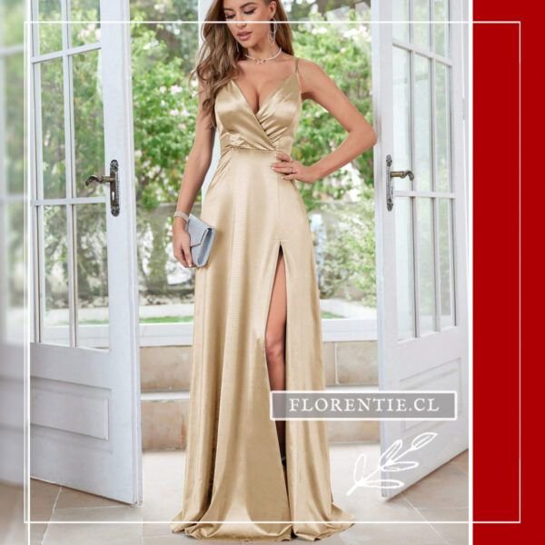 Vestido fiesta dorado Raven
