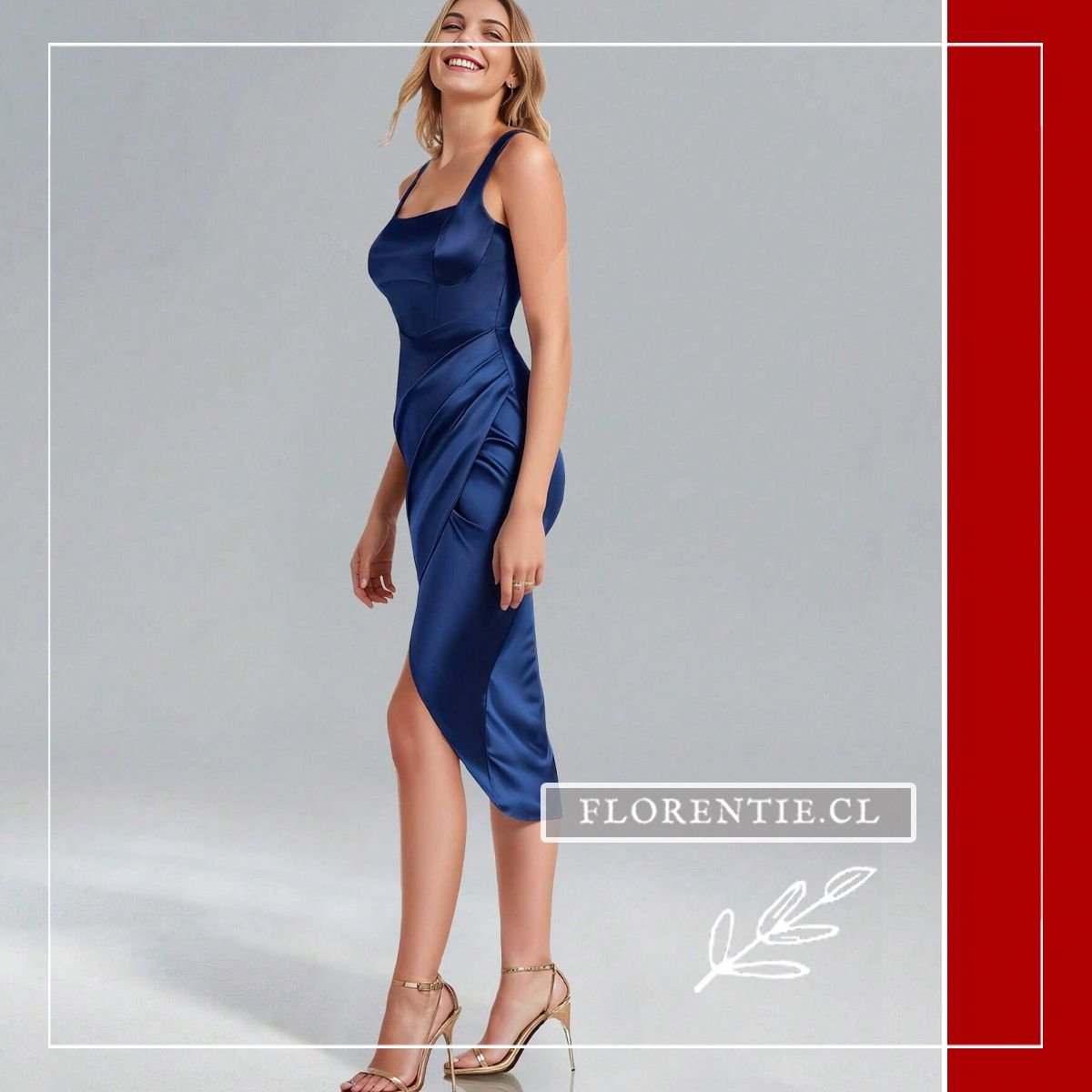 Vestido fiesta escote cuadrado